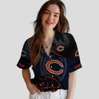 NFL Team Chicago Bears Blue Black Hawaiian Shirt for Fans