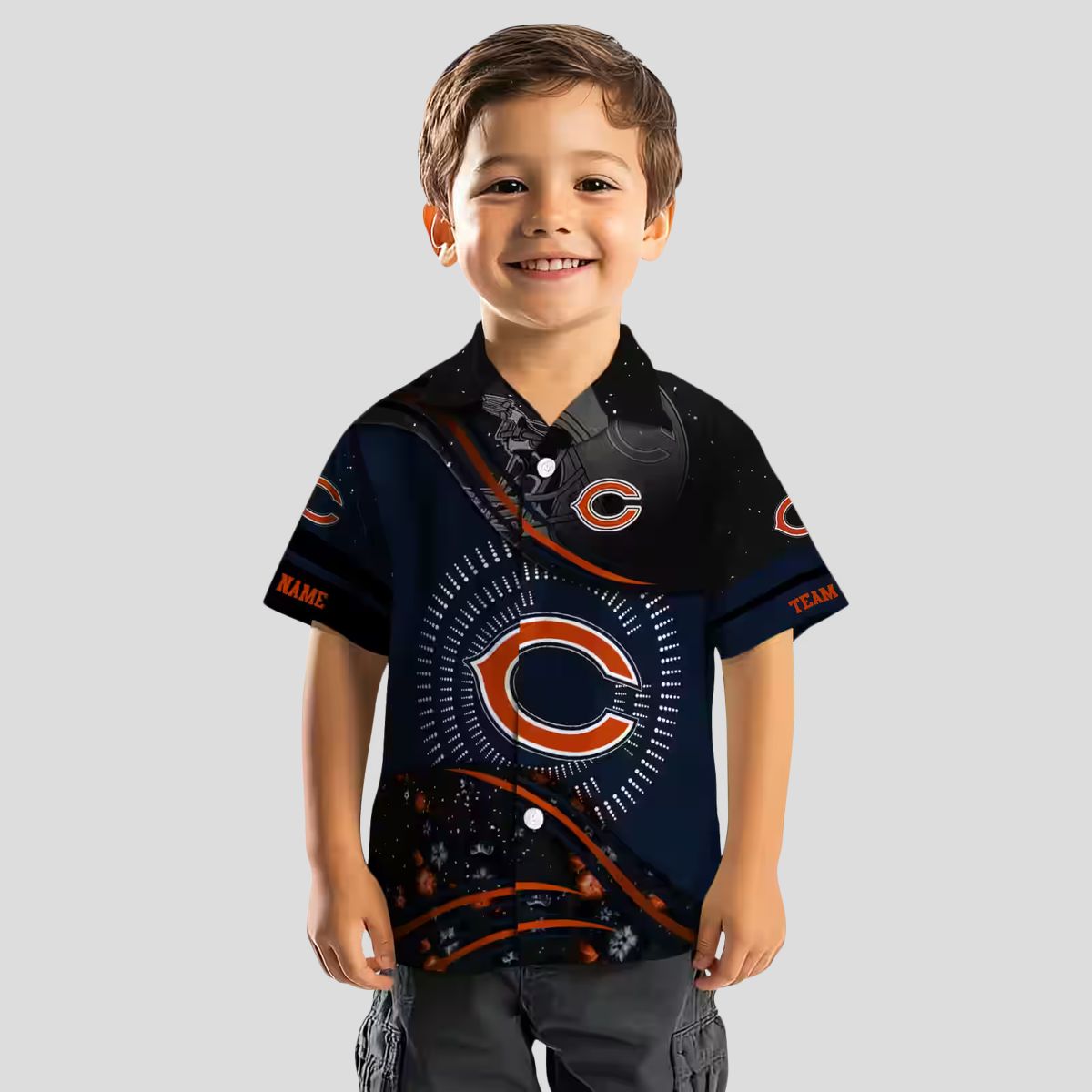 NFL Team Chicago Bears Blue Black Hawaiian Shirt for Fans
