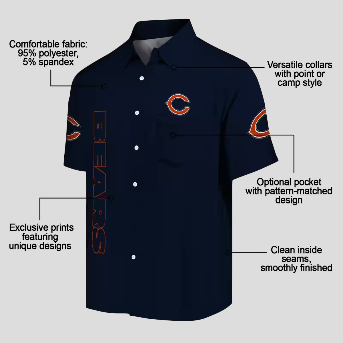 Stuart Minion Blue Chicago Bears Hawaiian Shirt – Tropical Button Up Aloha Shirt