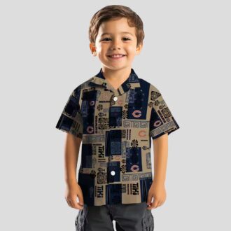 Tribal Symbols Blue Chicago Bears Hawaiian Shirt - NFL Team Button Up for Fans