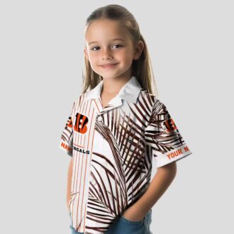 Cincinnati Bengals Aloha Hawaiian Shirt – Palm Stripes Orange Black White Beachwear