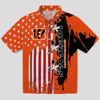 Cincinnati Bengals Game Day Hawaiian Shirt – Stitched Flag Orange Aloha Shirt for Fans