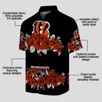 Cincinnati Bengals Hibiscus Hawaiian Shirt – NFL Aloha Stripe Orange Black Shirt