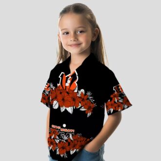 Cincinnati Bengals Hibiscus Hawaiian Shirt – NFL Aloha Stripe Orange Black Shirt