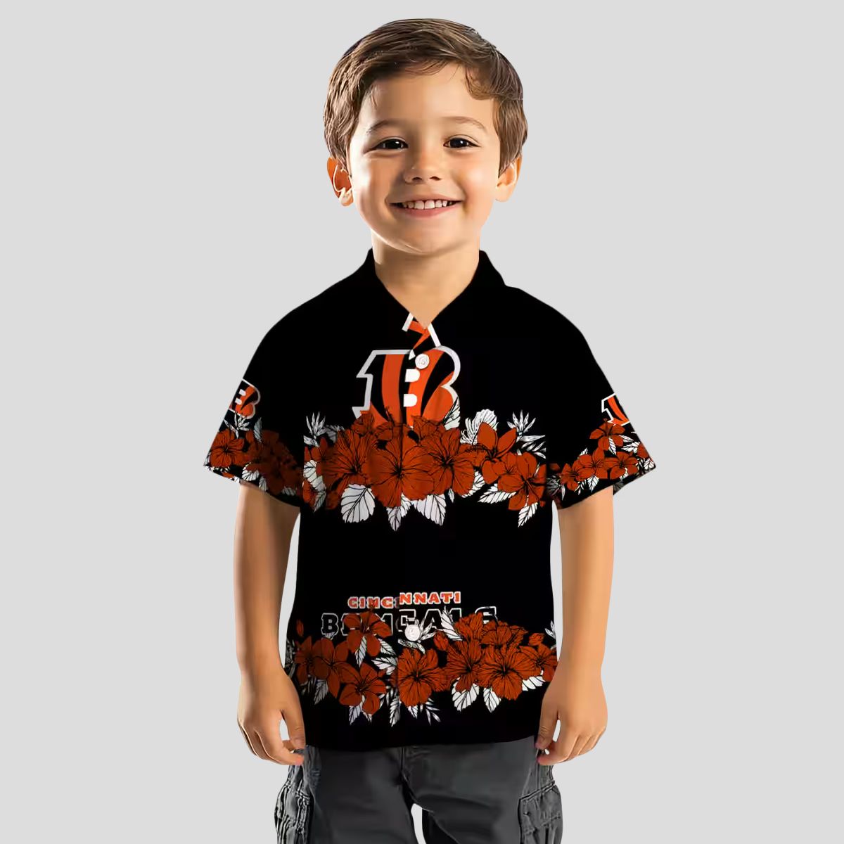 Cincinnati Bengals Hibiscus Hawaiian Shirt – NFL Aloha Stripe Orange Black Shirt