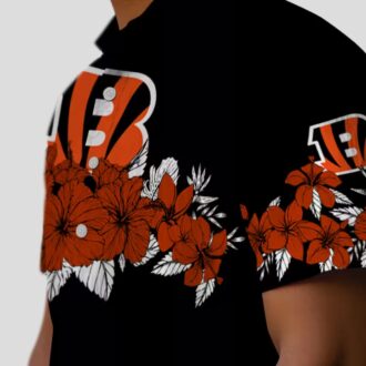 Cincinnati Bengals Hibiscus Hawaiian Shirt – NFL Aloha Stripe Orange Black Shirt
