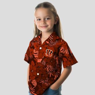 Cincinnati Bengals Jungle Print Hawaiian Shirt, Orange Tropical Beachwear for Fans