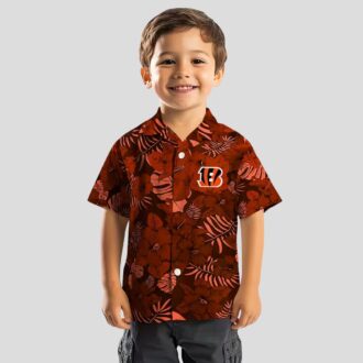 Cincinnati Bengals Jungle Print Hawaiian Shirt, Orange Tropical Beachwear for Fans