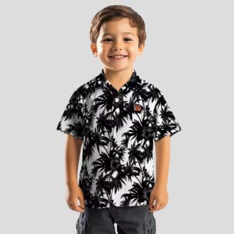 Cincinnati Bengals NFL Aloha Hawaiian Shirt – Black & White Tropical Palm Pattern