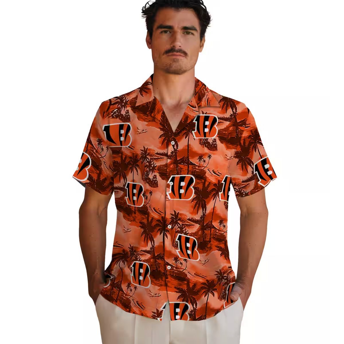 Cincinnati Bengals Summer Hawaiian Shirt – Coastal Palms Tropical Beach Game Day Outfit