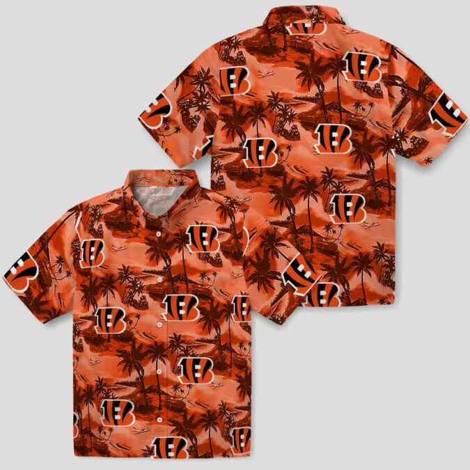 Cincinnati Bengals Summer Hawaiian Shirt – Coastal Palms Tropical Beach Game Day Outfit