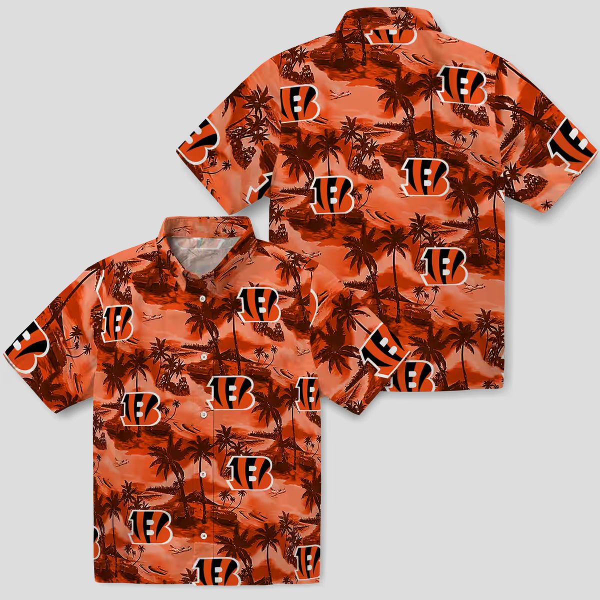Cincinnati Bengals Summer Hawaiian Shirt – Coastal Palms Tropical Beach Game Day Outfit