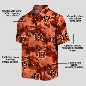 Cincinnati Bengals Summer Hawaiian Shirt – Coastal Palms Tropical Beach Game Day Outfit