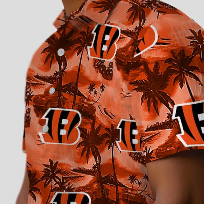 Cincinnati Bengals Summer Hawaiian Shirt – Coastal Palms Tropical Beach Game Day Outfit