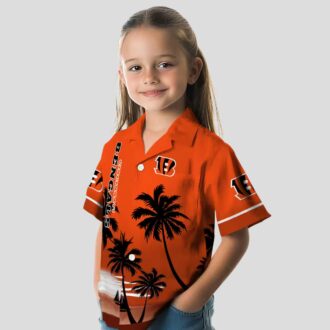 Cincinnati Bengals Sunset Beach Hawaiian Shirt - Orange & Black Aloha Style