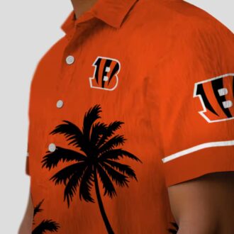 Cincinnati Bengals Sunset Beach Hawaiian Shirt - Orange & Black Aloha Style