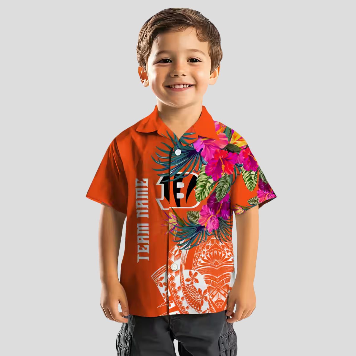 Cincinnati Bengals Tropical Aloha Hawaiian Shirt – Floral Polynesian Orange Game Day Shirt