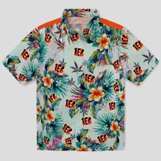 Cincinnati Bengals Tropical Foliage Hawaiian Shirt – Men's Green Aloha Button Up