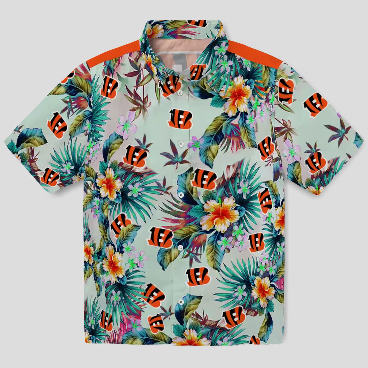 Cincinnati Bengals Tropical Foliage Hawaiian Shirt – Men's Green Aloha Button Up
