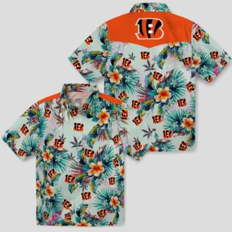 Cincinnati Bengals Tropical Foliage Hawaiian Shirt – Men's Green Aloha Button Up