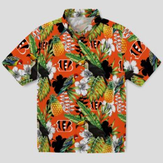 Cincinnati Bengals Tropical Toucan Hawaiian Shirt - Custom Aloha Button Up Shirt