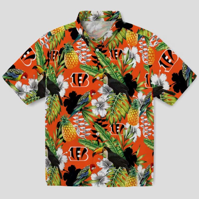 Cincinnati Bengals Tropical Toucan Hawaiian Shirt - Custom Aloha Button Up Shirt