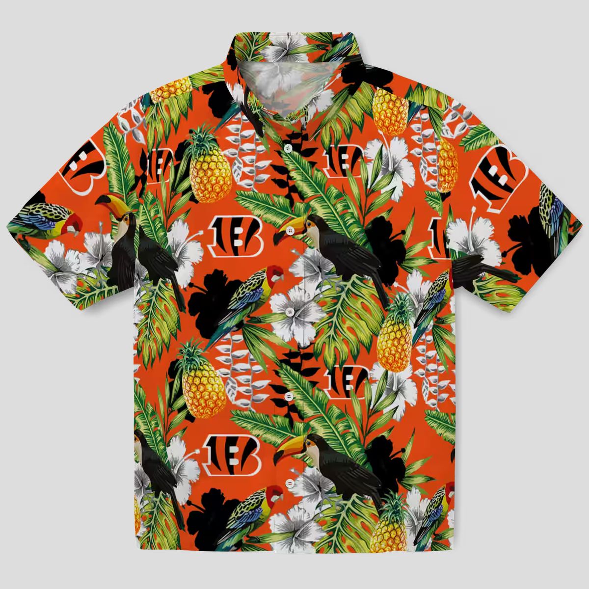 Cincinnati Bengals Tropical Toucan Hawaiian Shirt - Custom Aloha Button Up Shirt