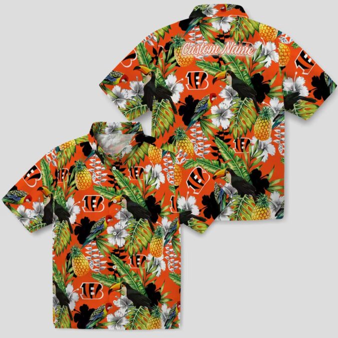 Cincinnati Bengals Tropical Toucan Hawaiian Shirt - Custom Aloha Button Up Shirt