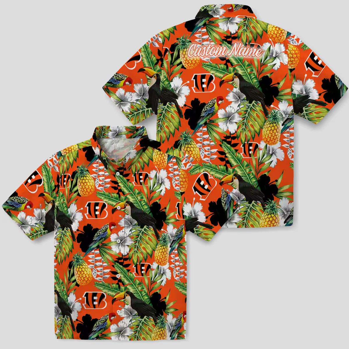 Cincinnati Bengals Tropical Toucan Hawaiian Shirt - Custom Aloha Button Up Shirt
