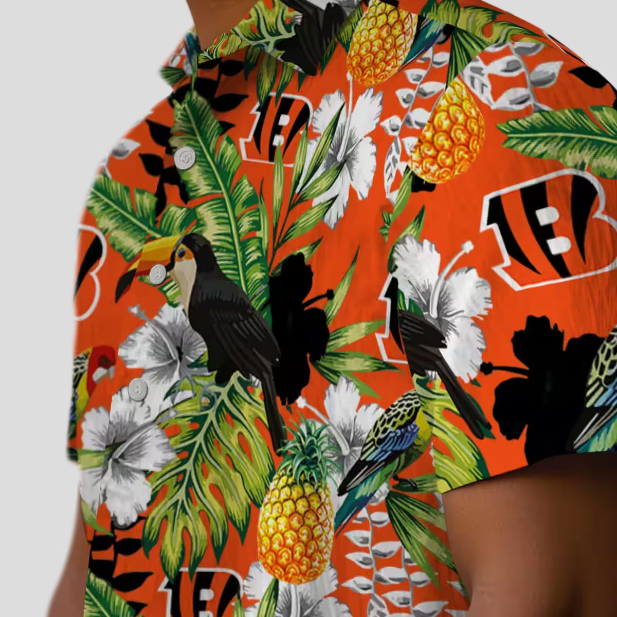 Cincinnati Bengals Tropical Toucan Hawaiian Shirt - Custom Aloha Button Up Shirt