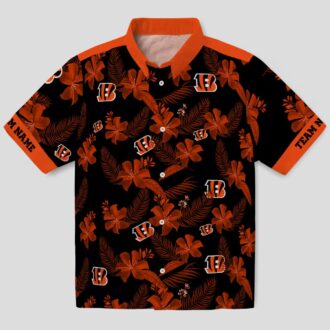 Custom Cincinnati Bengals Black Hawaiian Shirt – Tropical Palm Botanical Print