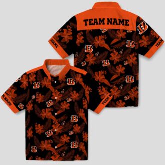 Custom Cincinnati Bengals Black Hawaiian Shirt – Tropical Palm Botanical Print