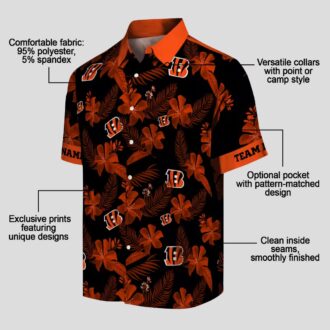 Custom Cincinnati Bengals Black Hawaiian Shirt – Tropical Palm Botanical Print