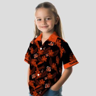 Custom Cincinnati Bengals Black Hawaiian Shirt – Tropical Palm Botanical Print