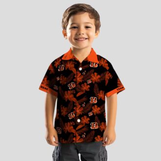 Custom Cincinnati Bengals Black Hawaiian Shirt – Tropical Palm Botanical Print