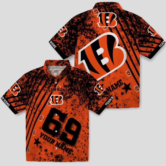 Custom Cincinnati Bengals Hawaiian Shirt – Star Stripes Orange Aloha Apparel