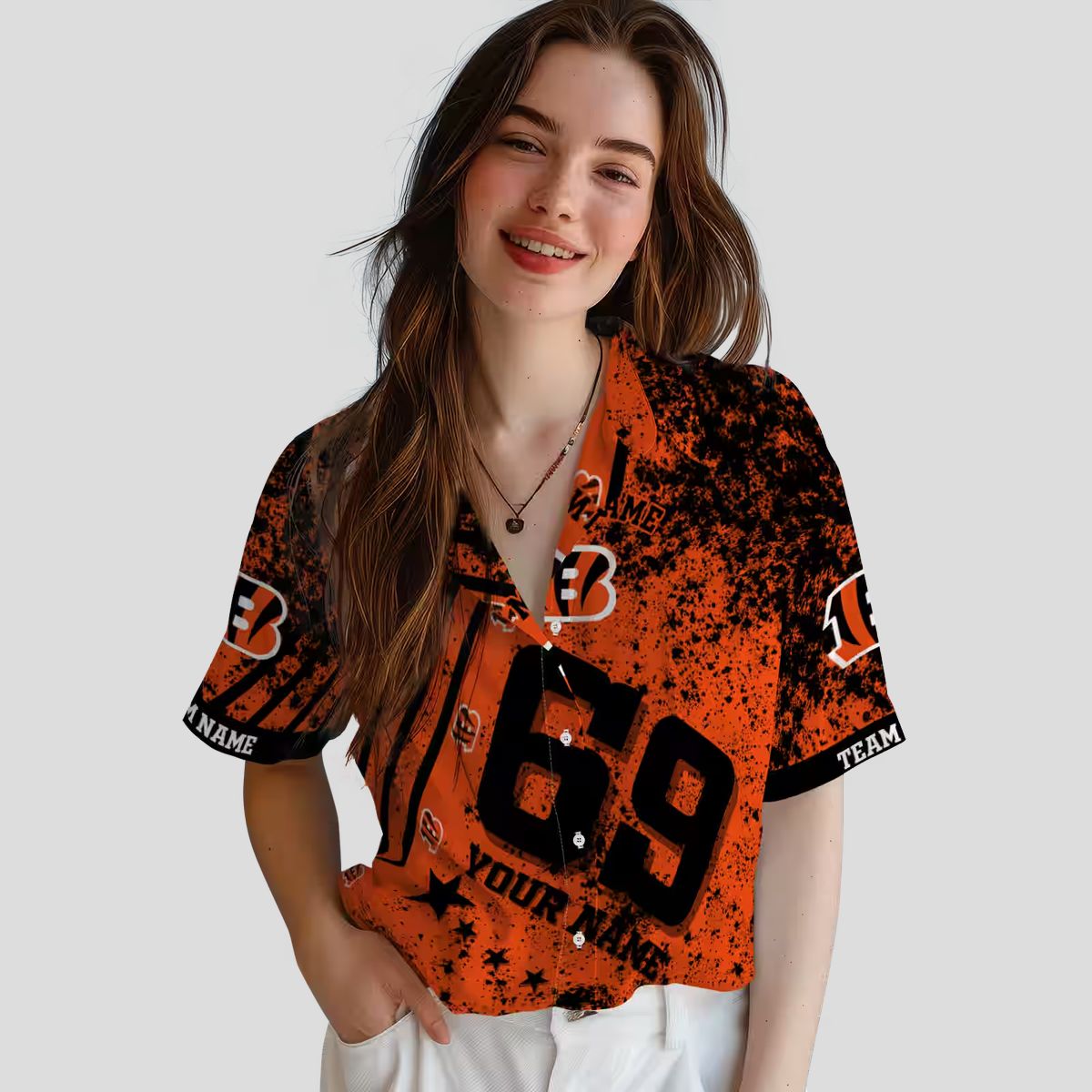 Custom Cincinnati Bengals Hawaiian Shirt – Star Stripes Orange Aloha Apparel