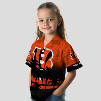 Custom Cincinnati Bengals Sunset Pattern Hawaiian Shirt – Orange & Black Aloha Apparel