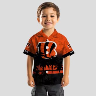 Custom Cincinnati Bengals Sunset Pattern Hawaiian Shirt – Orange & Black Aloha Apparel