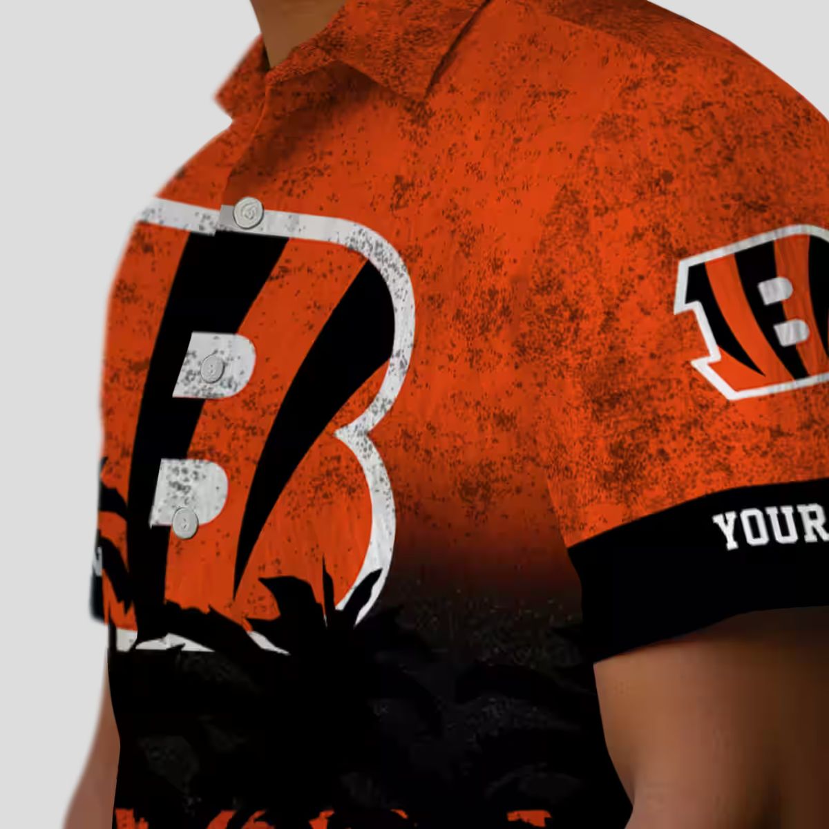 Custom Cincinnati Bengals Sunset Pattern Hawaiian Shirt – Orange & Black Aloha Apparel