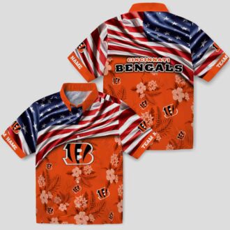 Custom Cincinnati Bengals US Flag Hawaiian Shirt – Tropical Hibiscus Aloha Summer Outfit