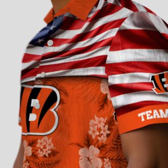 Custom Cincinnati Bengals US Flag Hawaiian Shirt – Tropical Hibiscus Aloha Summer Outfit