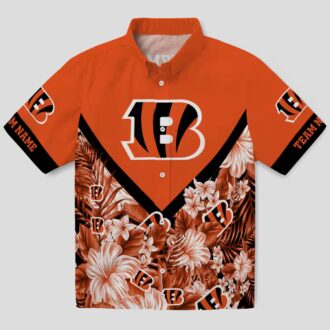 Custom Floral Chevron Cincinnati Bengals Hawaiian Shirt - NFL Aloha Game Day Beachwear