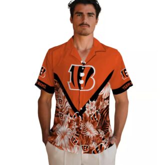 Custom Floral Chevron Cincinnati Bengals Hawaiian Shirt - NFL Aloha Game Day Beachwear
