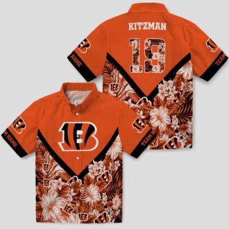 Custom Floral Chevron Cincinnati Bengals Hawaiian Shirt - NFL Aloha Game Day Beachwear