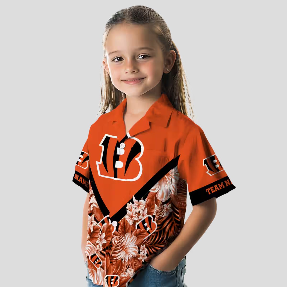 Custom Floral Chevron Cincinnati Bengals Hawaiian Shirt - NFL Aloha Game Day Beachwear