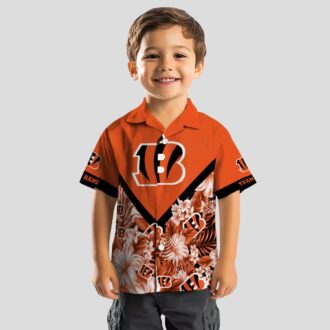 Custom Floral Chevron Cincinnati Bengals Hawaiian Shirt - NFL Aloha Game Day Beachwear