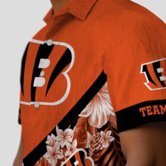 Custom Floral Chevron Cincinnati Bengals Hawaiian Shirt - NFL Aloha Game Day Beachwear