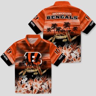 Custom Game Day Cincinnati Bengals Hawaiian Shirt - Tropical Canoe Orange Aloha Outfit