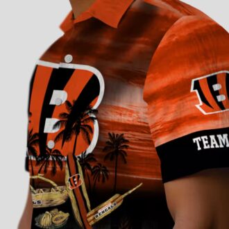 Custom Game Day Cincinnati Bengals Hawaiian Shirt - Tropical Canoe Orange Aloha Outfit